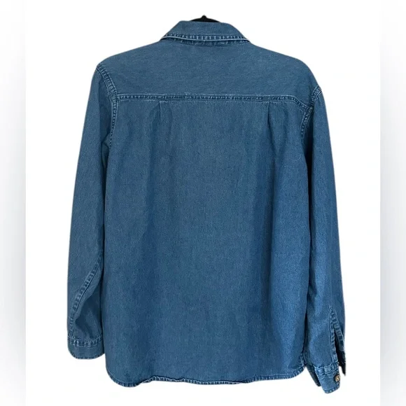 Vintage New Direction Womans Embroidered Denim Shirt with Fall Leaves. Size M - Picture 3 of 8